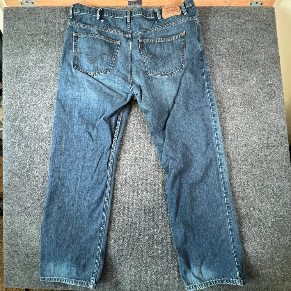 Levi's 559 Jeans Mens 44x33 Blue Denim Cotton High Rise Relaxed Fit Straight Leg